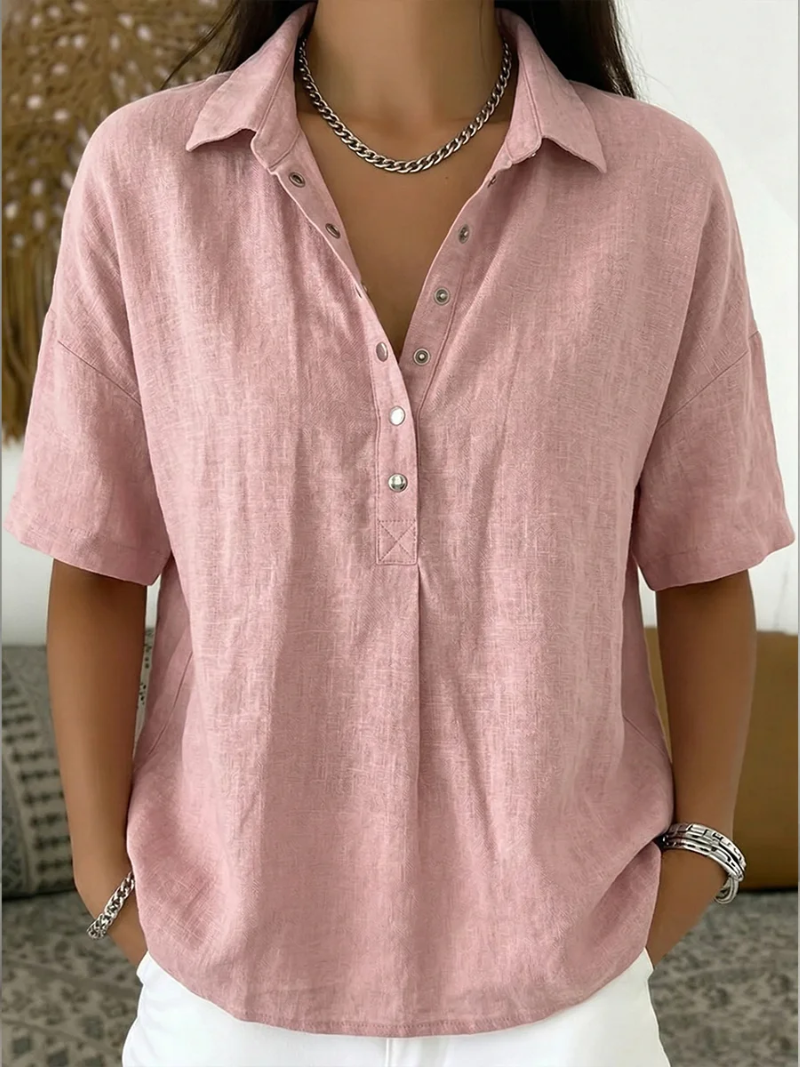 Tessa | Blouse with Collar and Button Detail