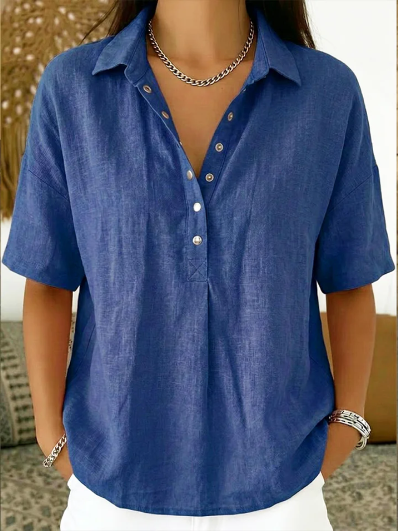 Tessa | Blouse with Collar and Button Detail