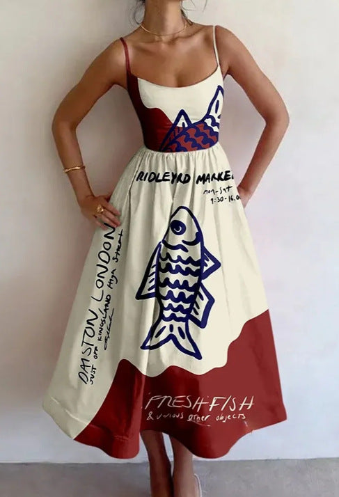 Merriton | Coastal Sketch Midi Dress
