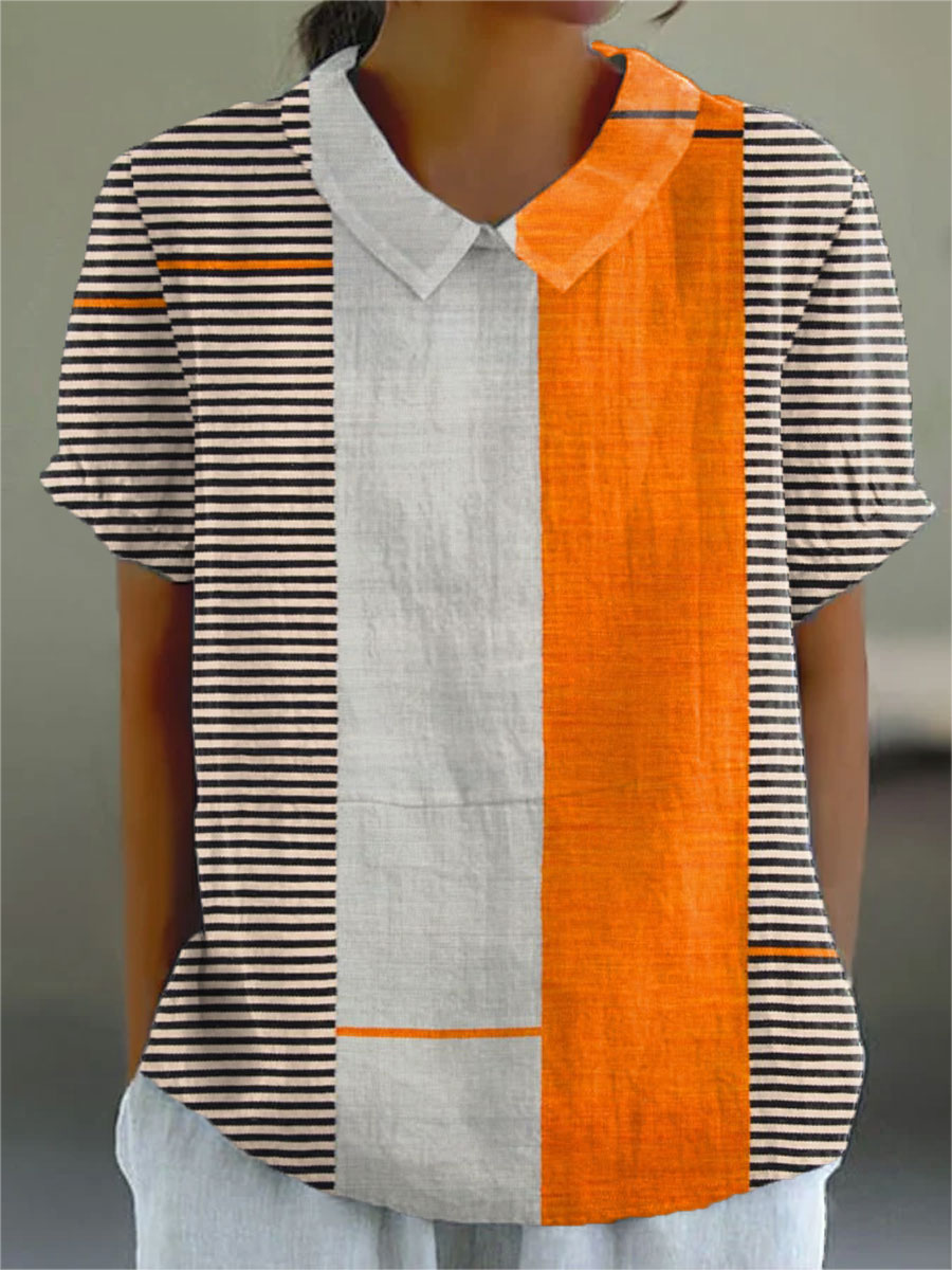 Lena | Striped Colour Block Shirt