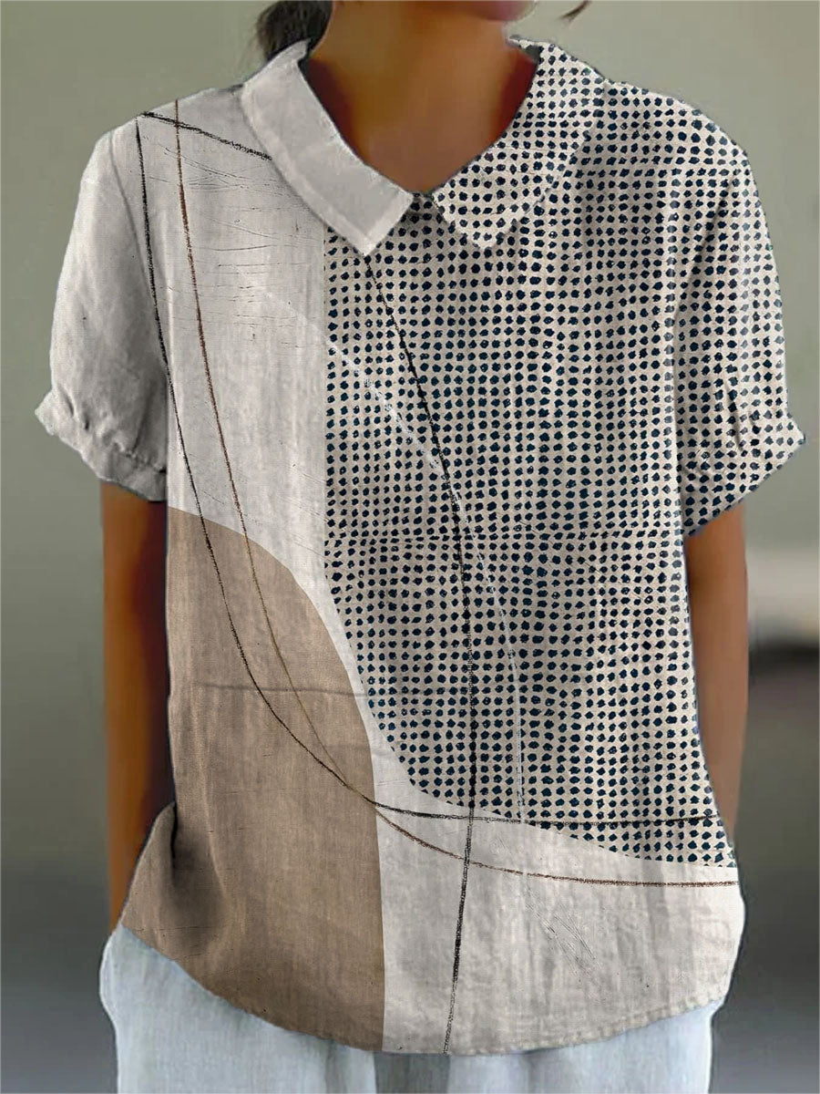 Lana | Abstract Patterned Shirt with Dots and Lines