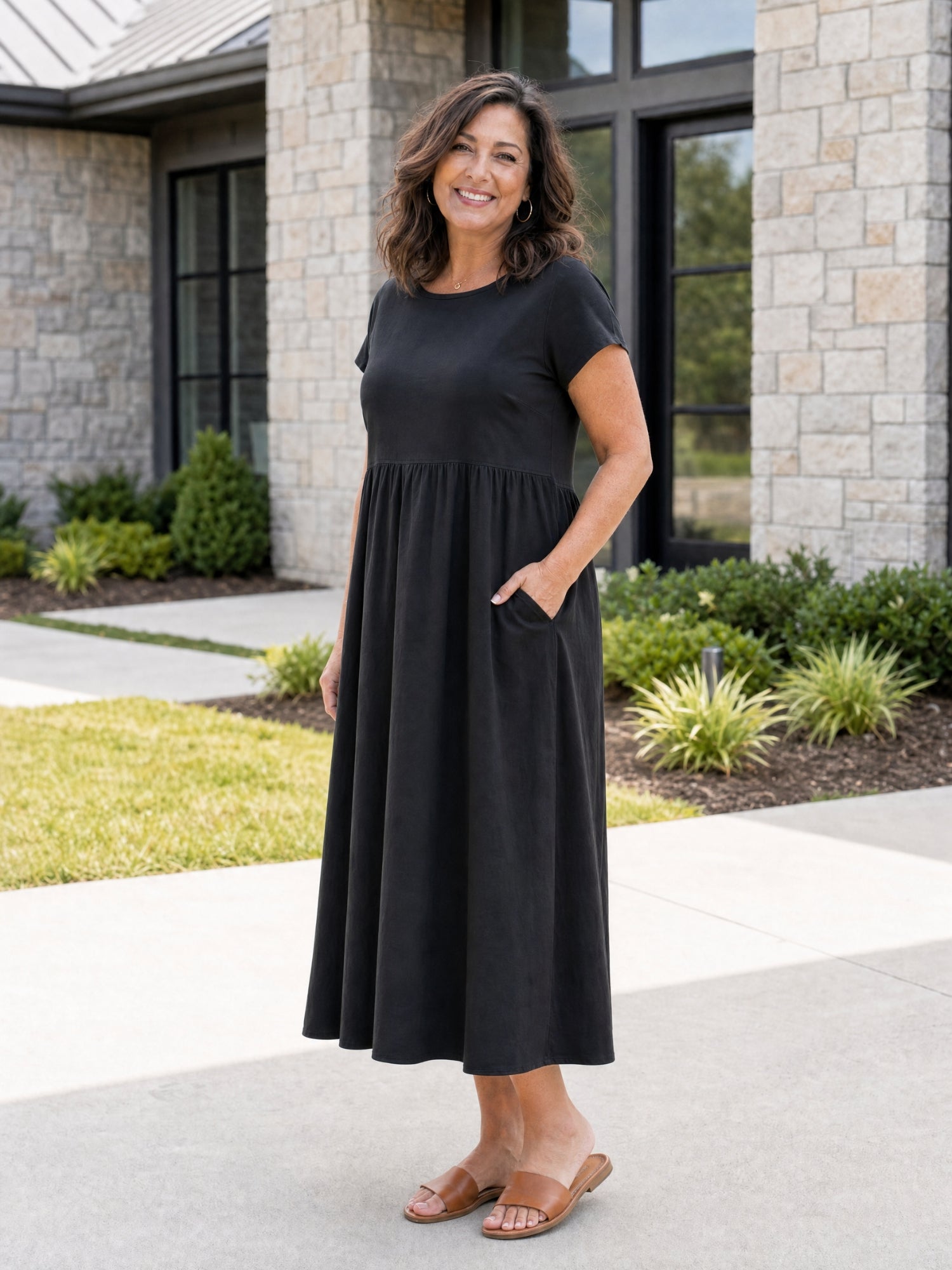 Gracie - Relaxed Midi Dress with Pockets