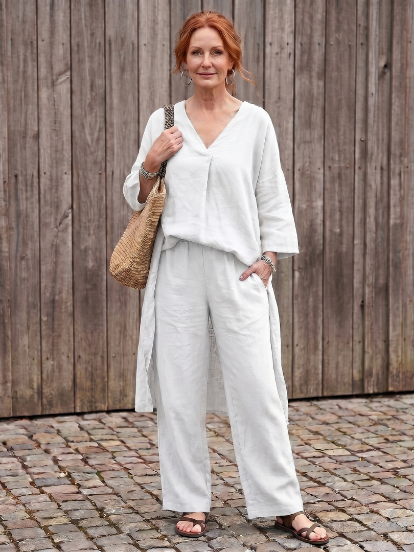 Onyx | Loose Tunic Top Wide Leg Trouser Set