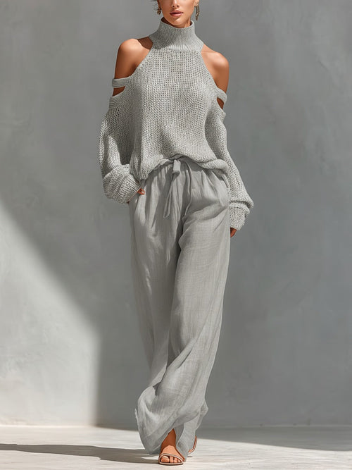 Camilla | Fashionable Knit and Linen Set