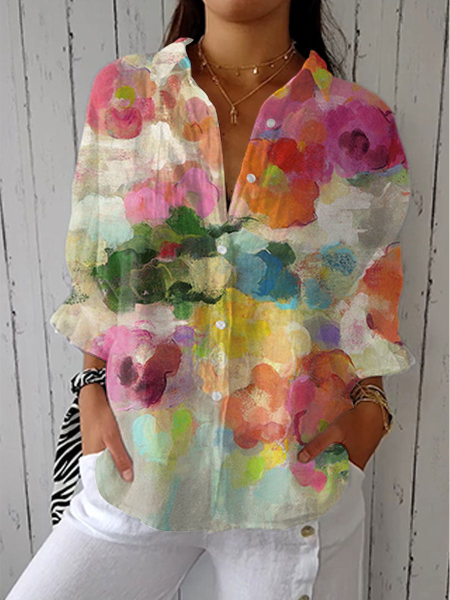 Caroline – Watercolour Floral Blouse