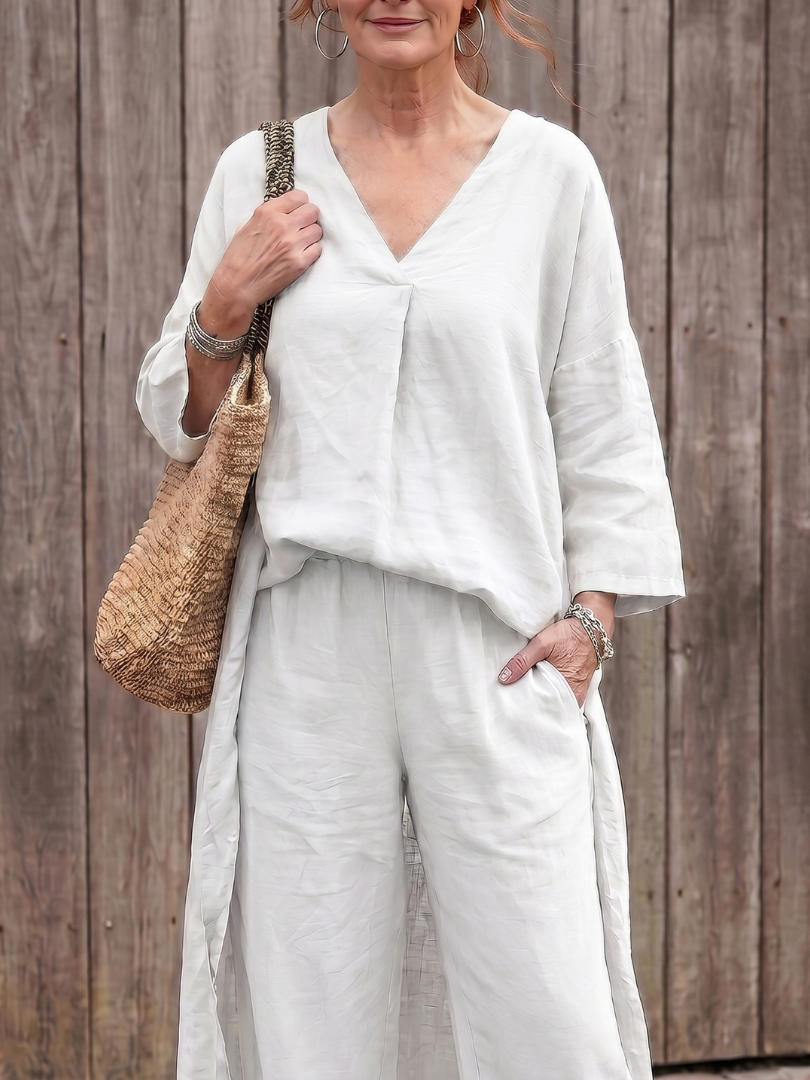 Onyx | Loose Tunic Top Wide Leg Trouser Set