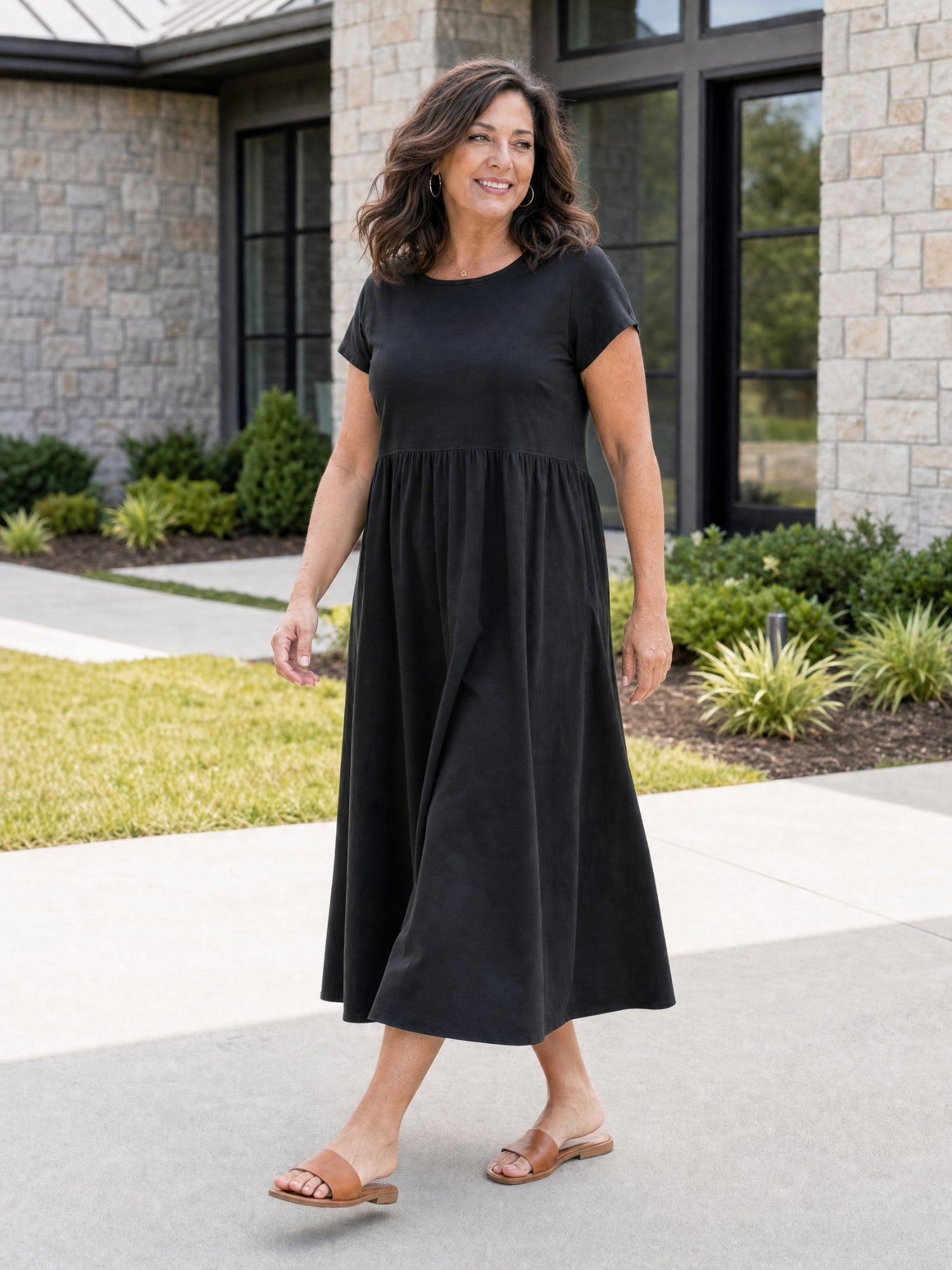 Gracie - Relaxed Midi Dress with Pockets
