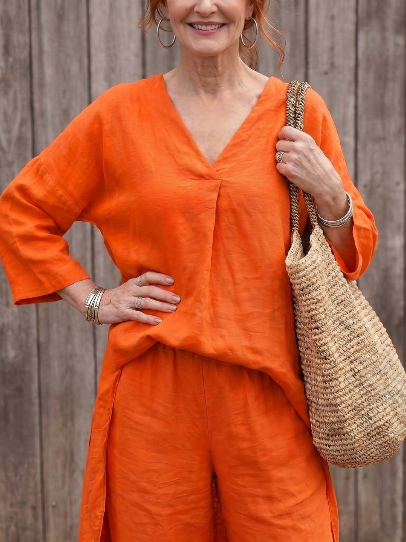 Onyx | Loose Tunic Top Wide Leg Trouser Set