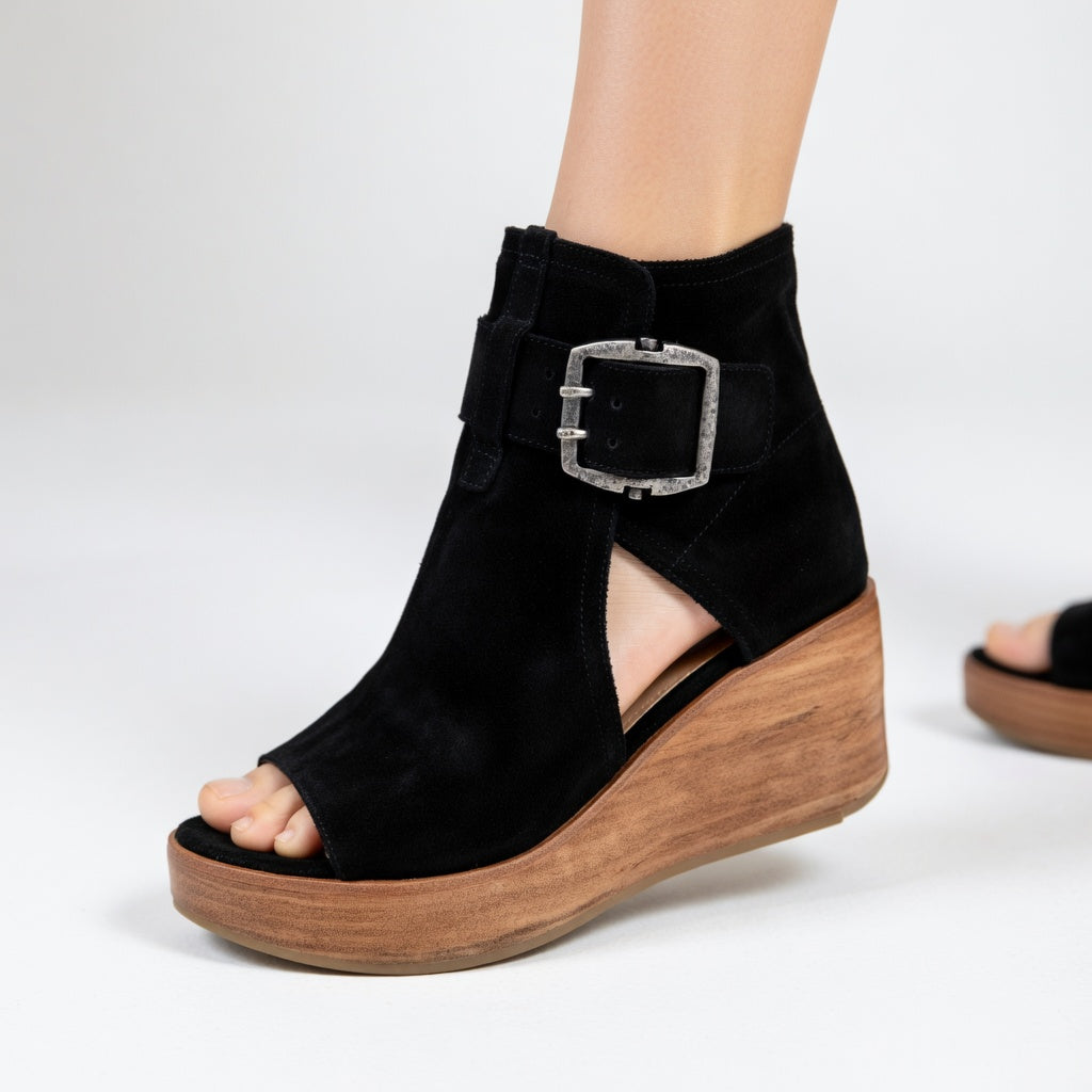 Orélisse™ - Open-toe Wedge Ankle Boots in Modern Style