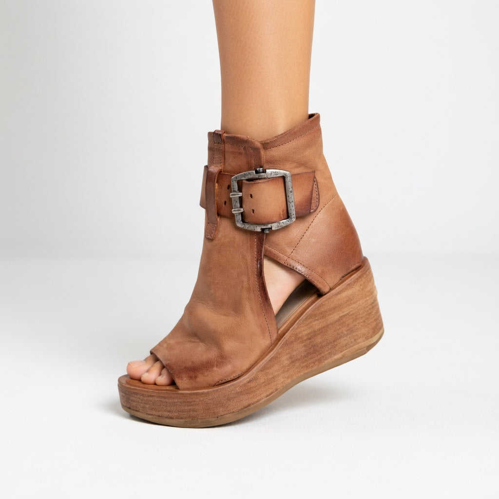 Orélisse™ - Open-toe Wedge Ankle Boots in Modern Style