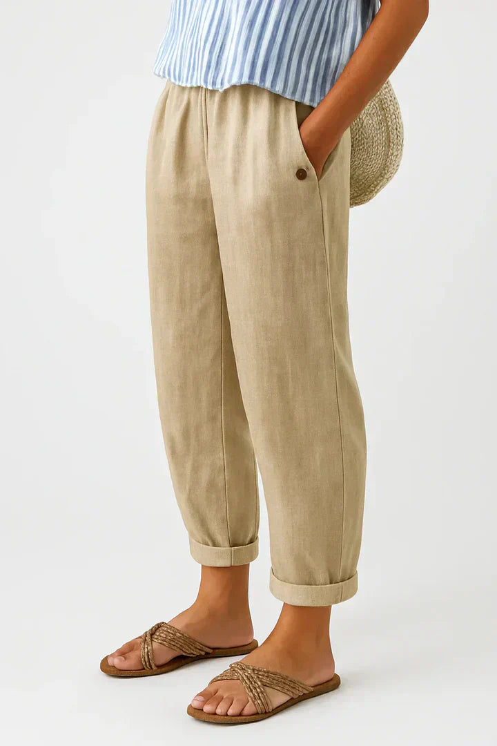 Stella | Timeless Linen-Look Trousers