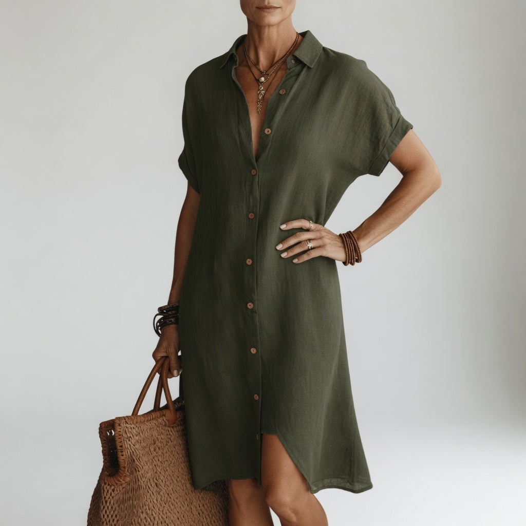 Geneviève - Premium Midi Shirt Dress
