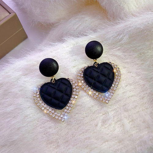Black Gold Heart-Shaped Earrings
