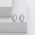 Silver Leaf-Shaped Earrings