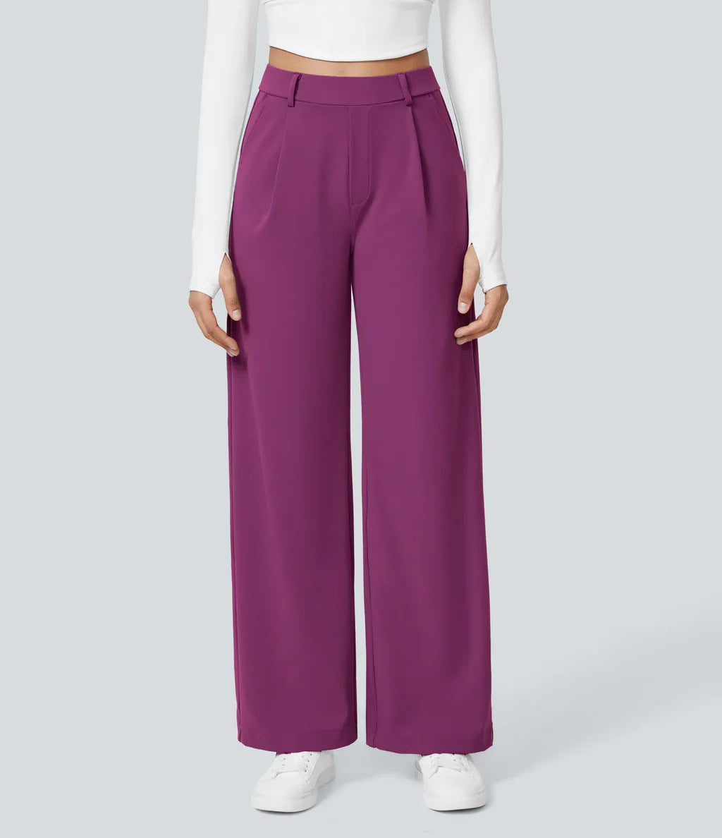 CHARMIE™ - Casual High Waist Straight Leg Trousers