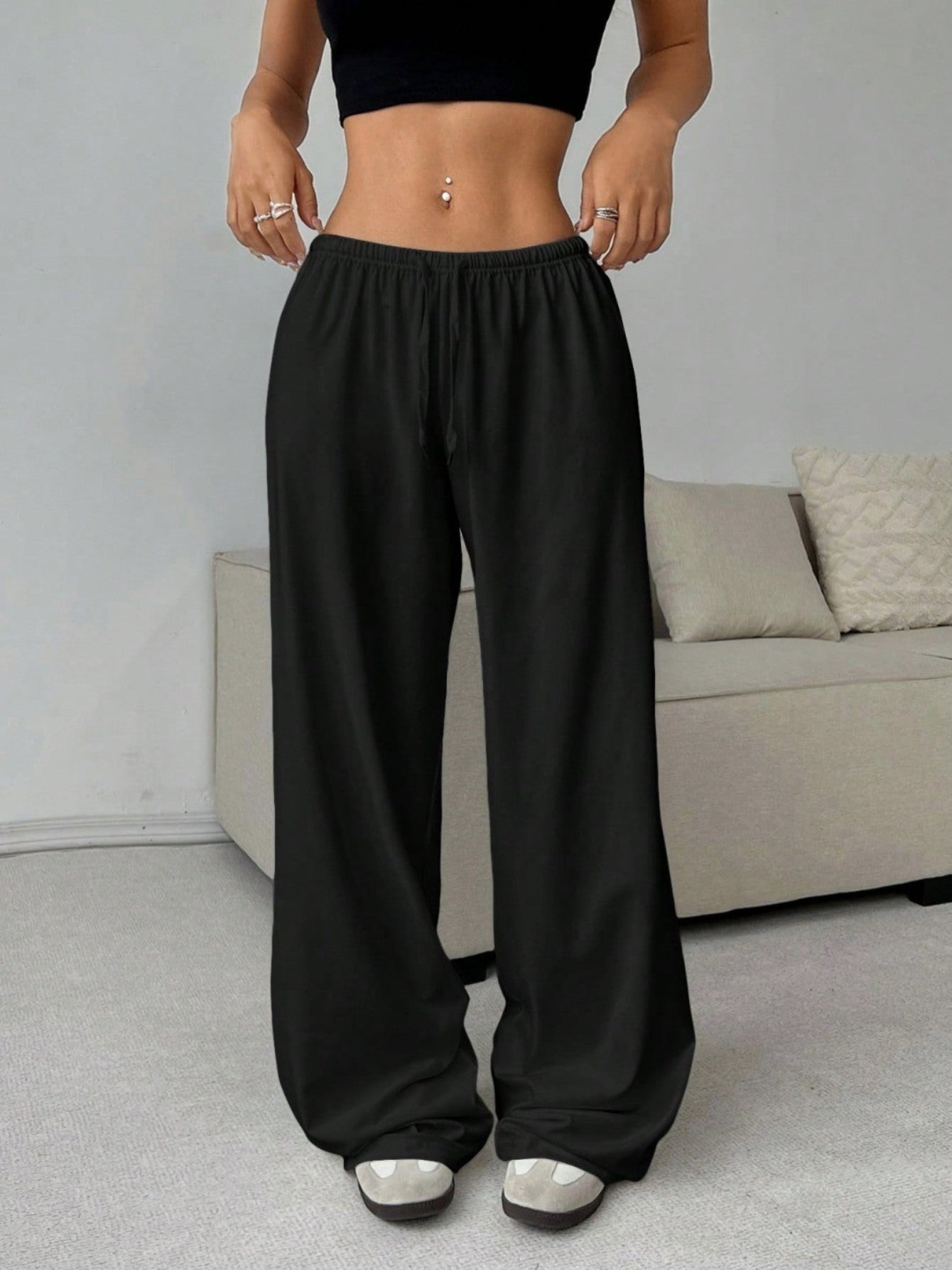 QOVELA™ - Casual Adjustable String Wide Leg Trousers