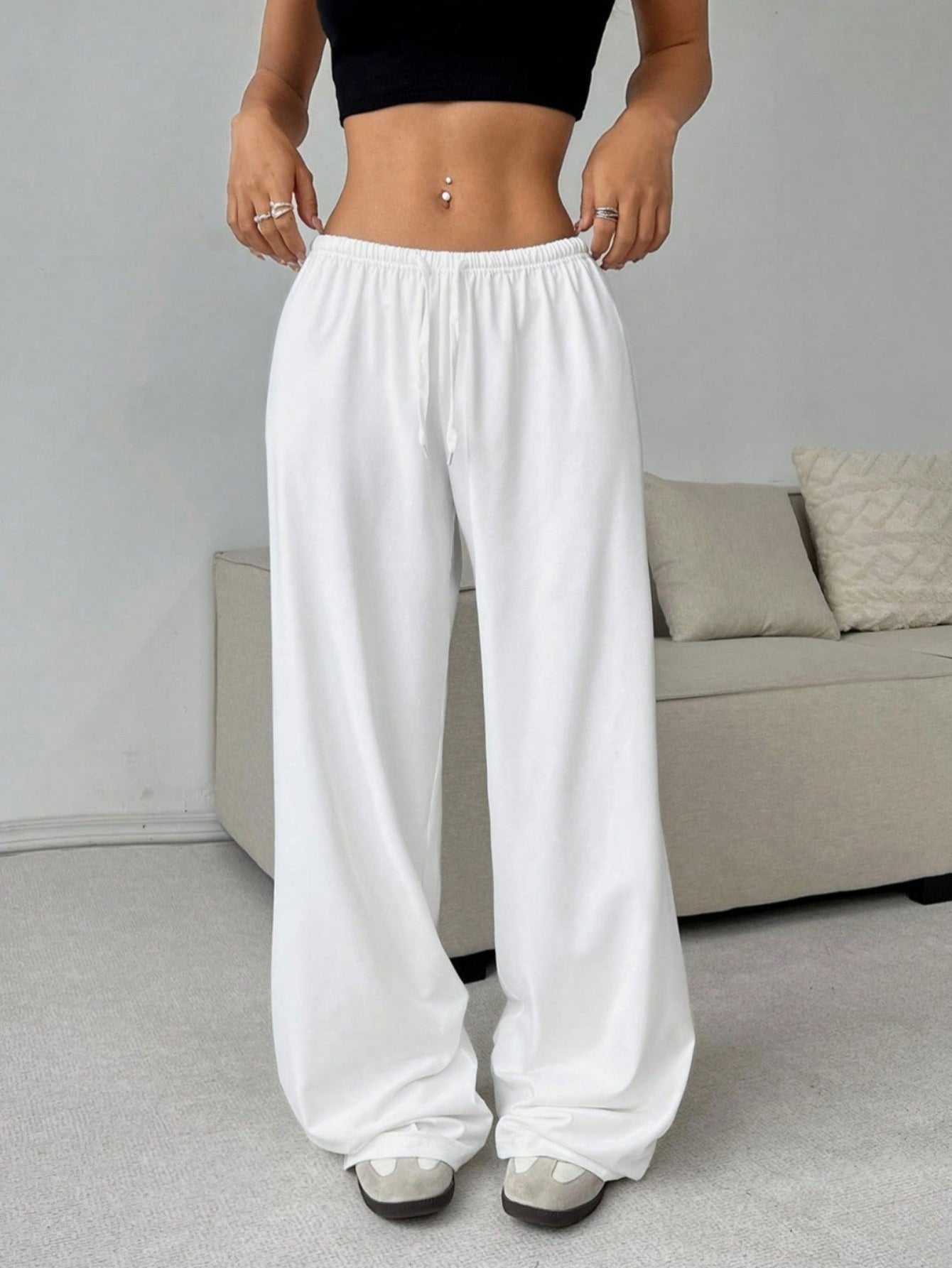 QOVELA™ - Casual Adjustable String Wide Leg Trousers