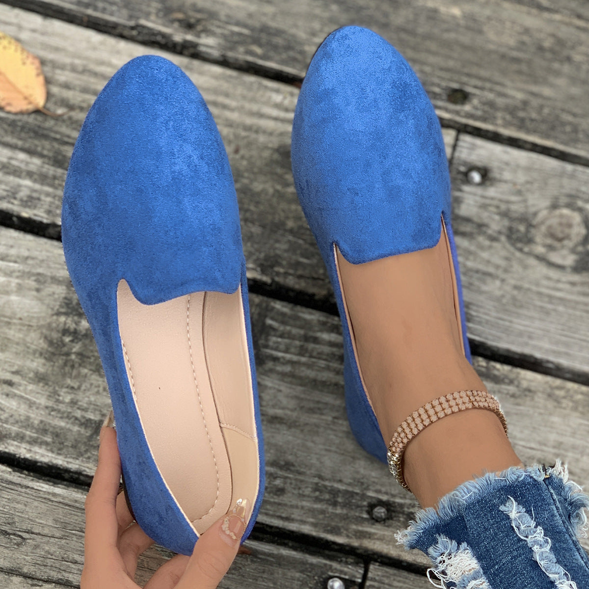 SHERNA™ - Women’s Solid Colour Flats Soft Sole Pointed Toe Slip-On Shoes