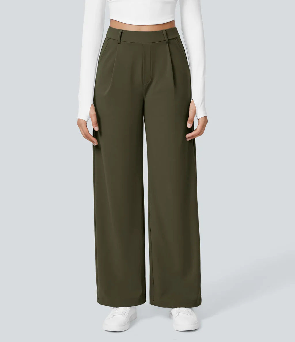 CHARMIE™ - Casual High Waist Straight Leg Trousers
