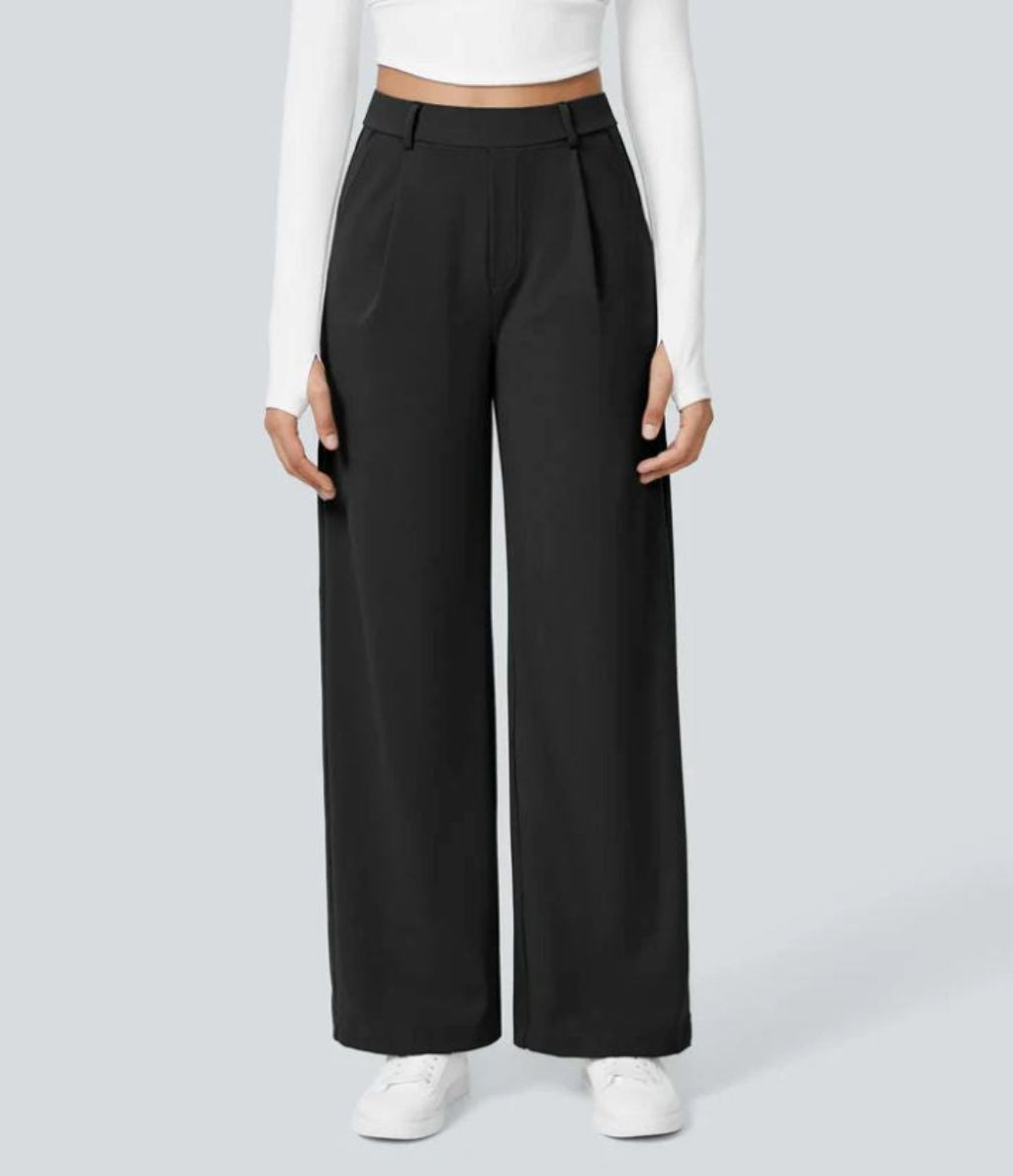 CHARMIE™ - Casual High Waist Straight Leg Trousers