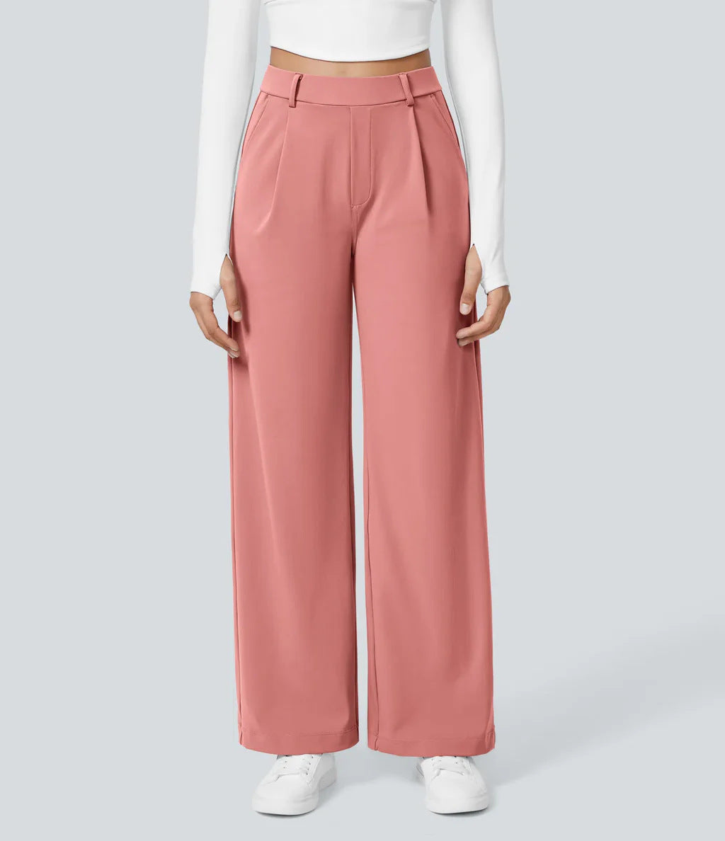 CHARMIE™ - Casual High Waist Straight Leg Trousers