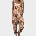 Comfortable Printed Overalls