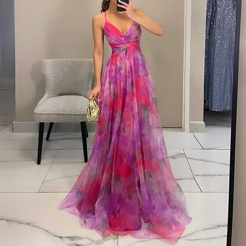 Giselle - Long dress with a charming floral print