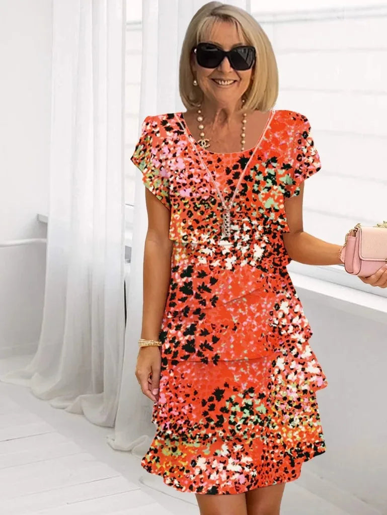 Brigitte – Elegant Fluid Dress with Ruffles
