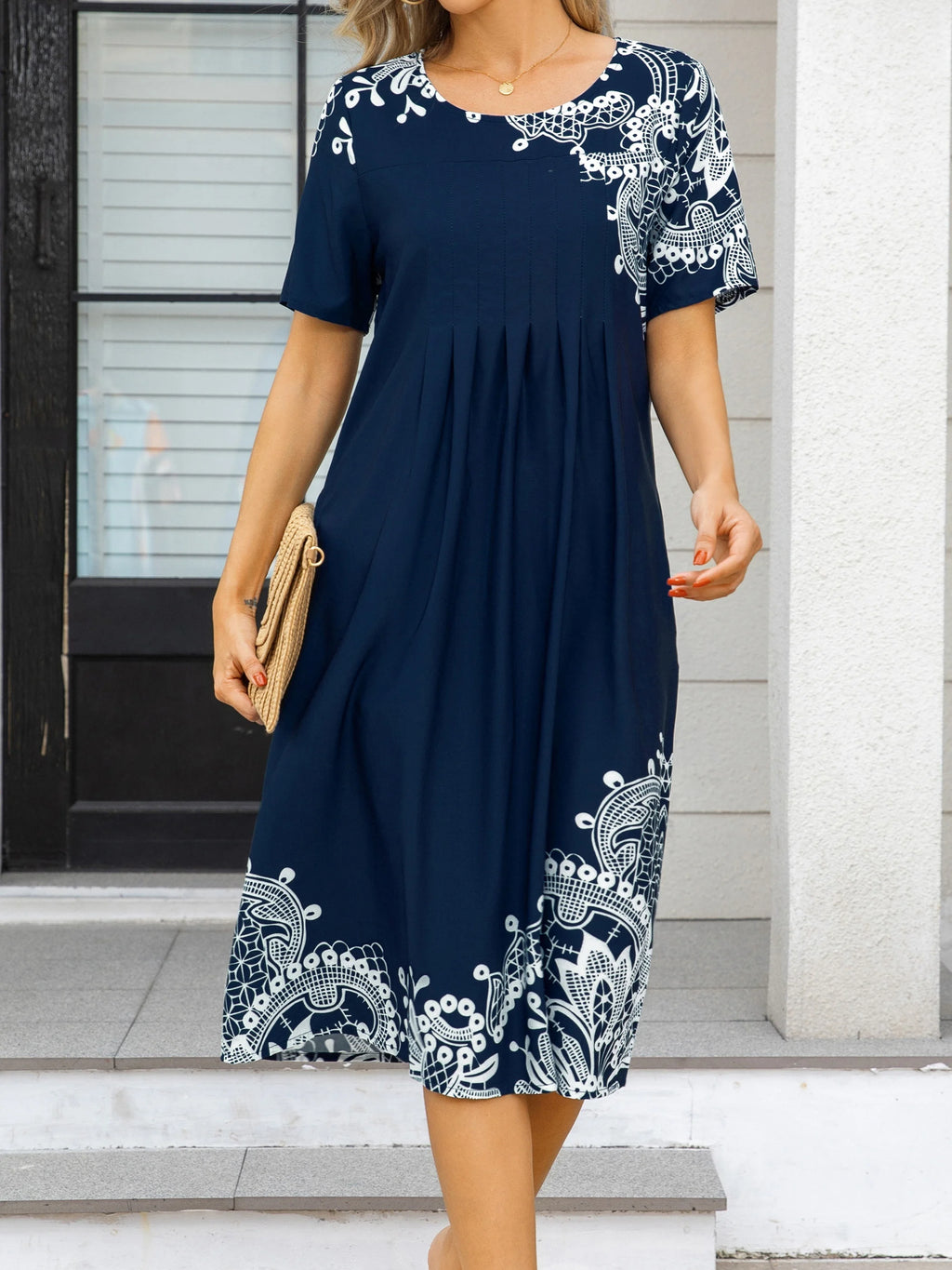 Dorothy — Lace Print Midi Dress