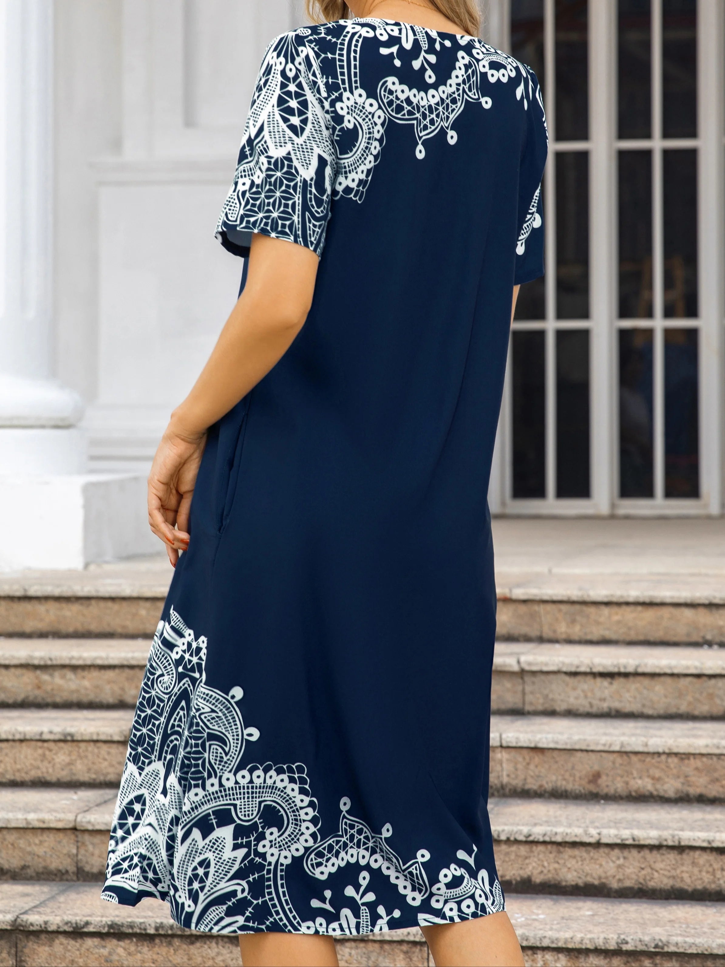 Dorothy — Lace Print Midi Dress