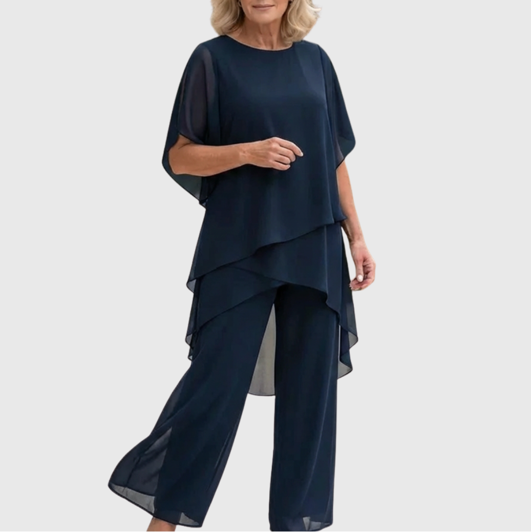 Linda | Draped Palazzo Trousers Set