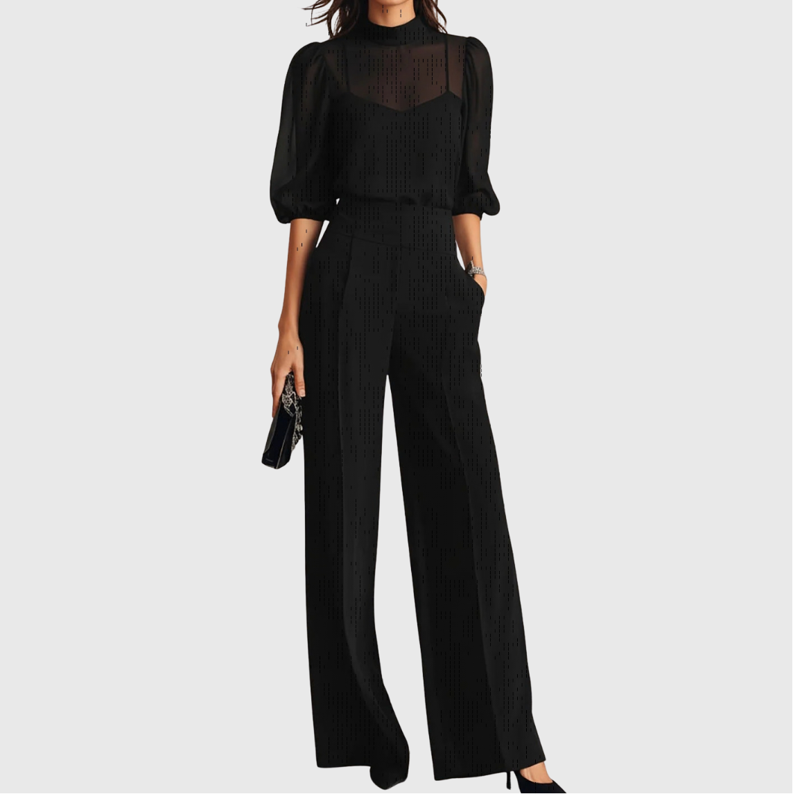 Elodie | Three-Piece Set Comprising a Top and Wide-Leg Trousers