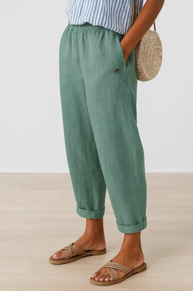 Stella | Timeless Linen-Look Trousers