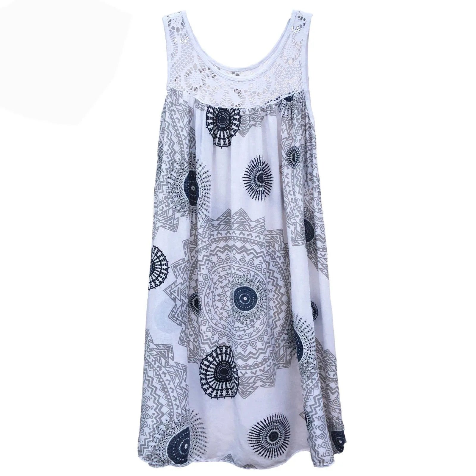 Violet — Mandala Print Swing Dress