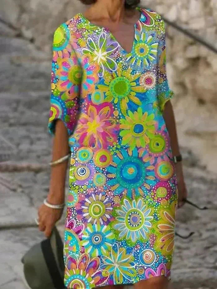 Leila | Vibrant Floral Midi Dress