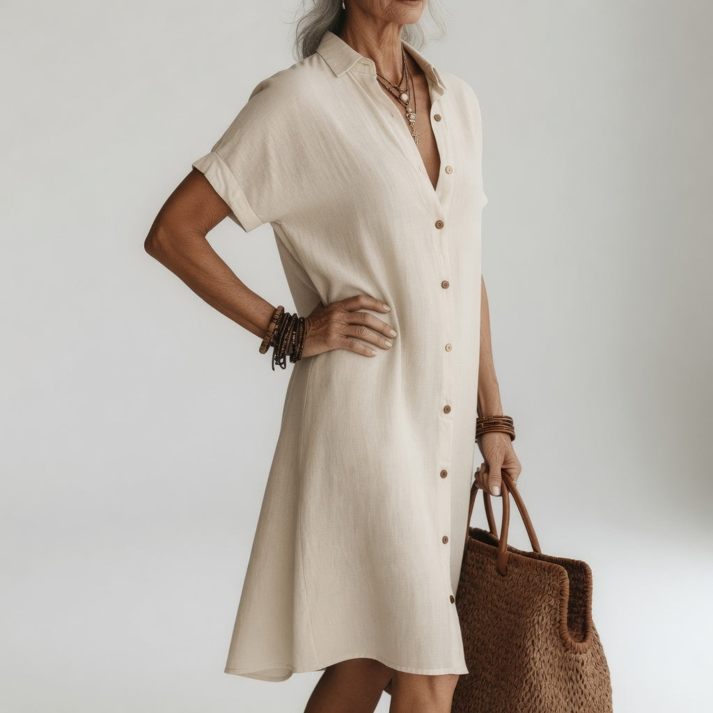 Geneviève - Premium Midi Shirt Dress
