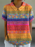 Maya | Striped Shirt with Floral Pattern