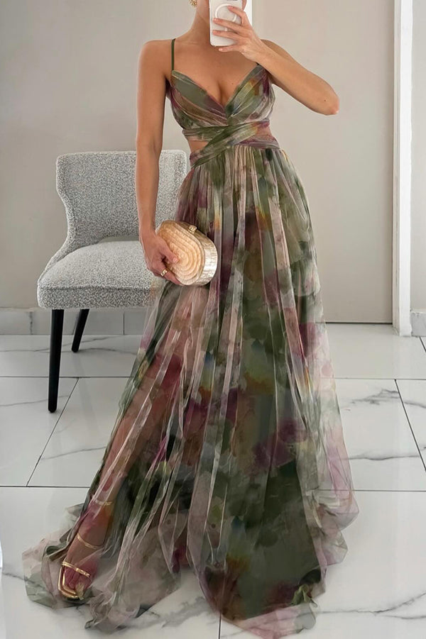 Giselle - Long dress with a charming floral print