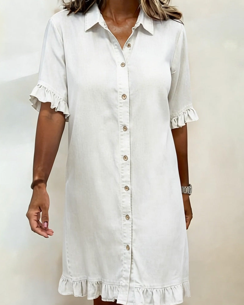 Amelia | Comfortable denim dress with flattering gathering