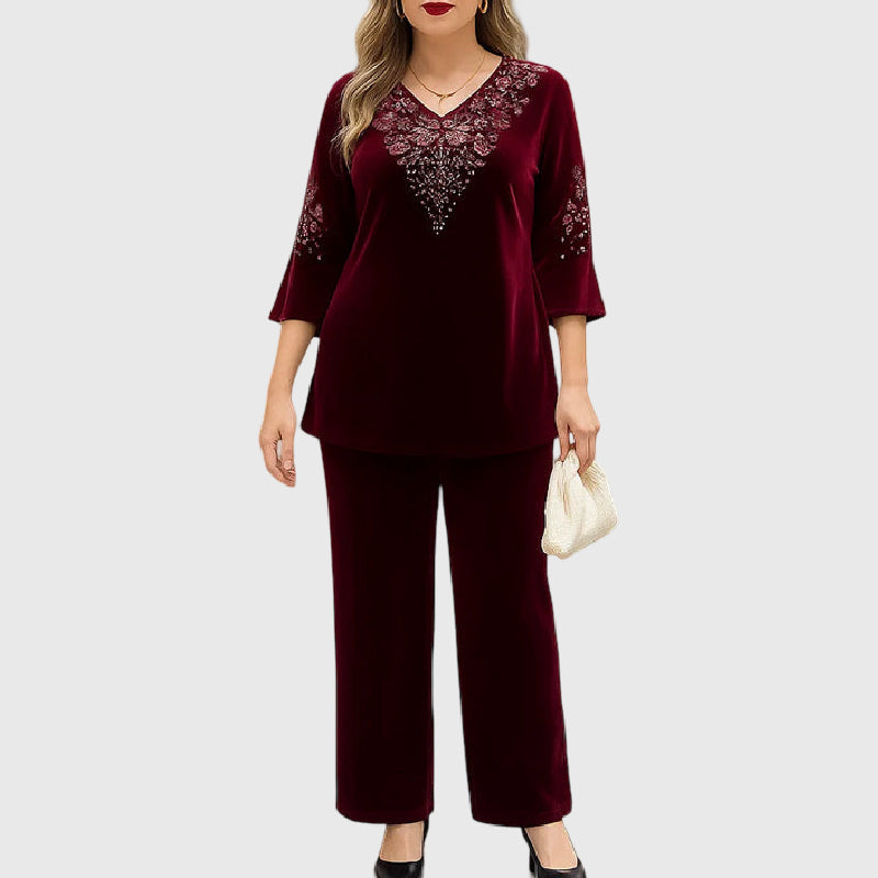 Elvire - Elegant Velvet Two-Piece Set