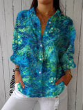 Patricia – Blue Nature Print Blouse