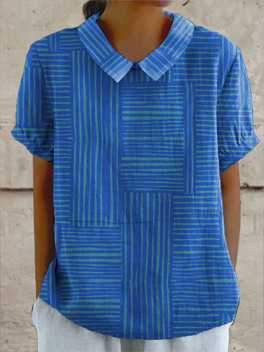Maya | Geometric Striped Shirt