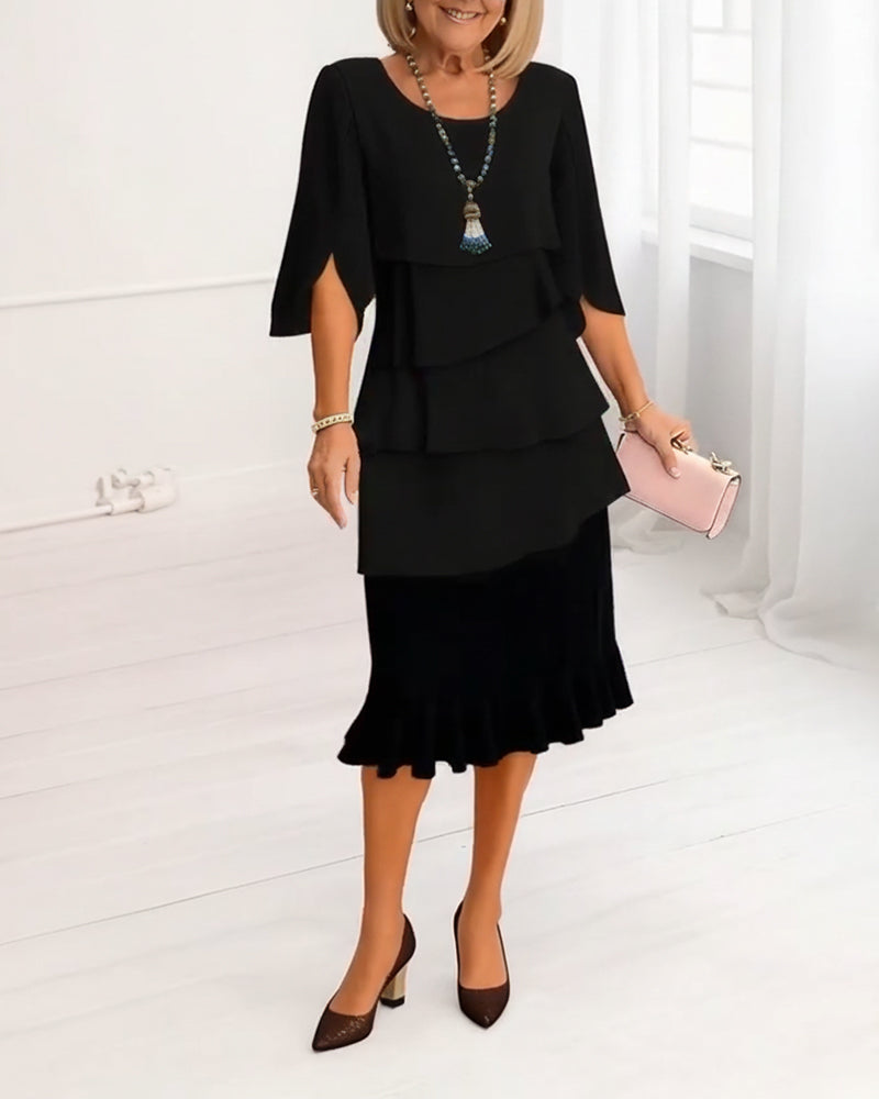 Sophie – Elegant Fluid Dress with Ruffles