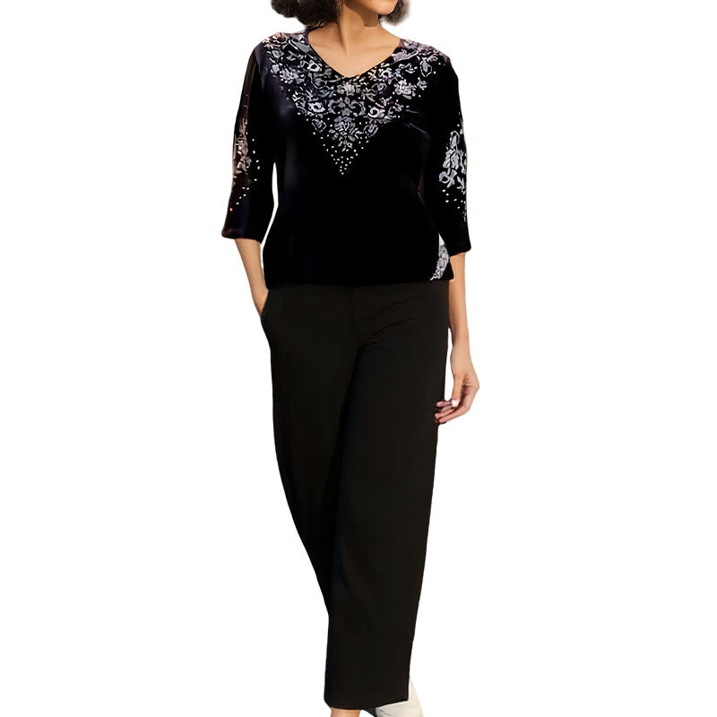 Elvire - Elegant Velvet Two-Piece Set