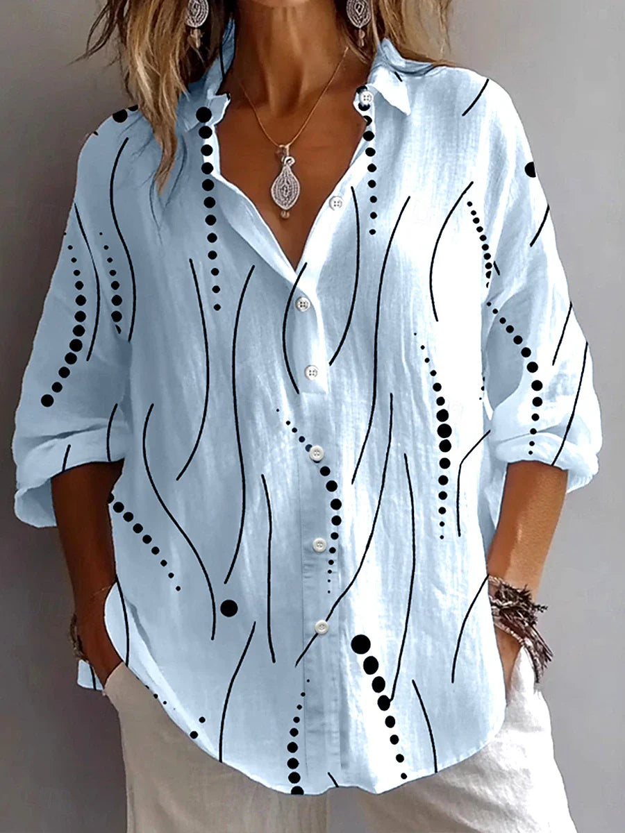 Kristen™ | Artistic Everyday Comfort Button Blouse