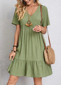 Jana™ – V-Neck Ribbed Layered Mini Dress