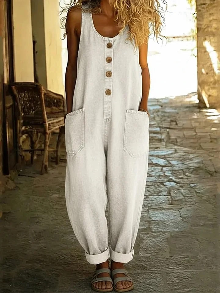 Nancy | Vintage Washed Cotton Denim Overalls
