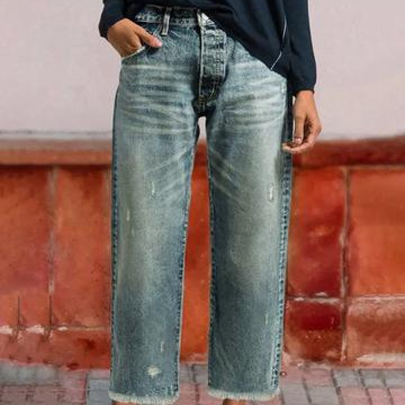 Pauline | Retro Cropped Straight Jeans