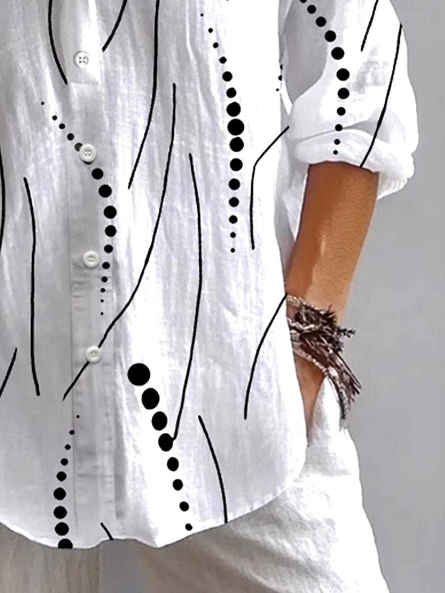 Kristen™ | Artistic Everyday Comfort Button Blouse